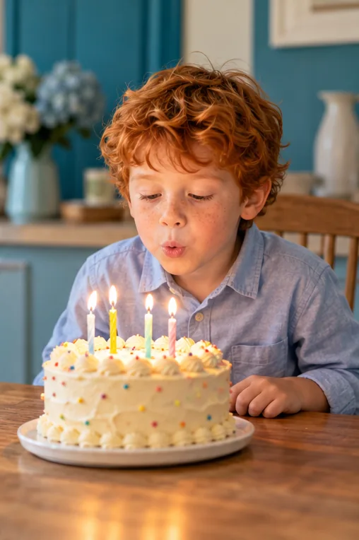 Make a wish birthday template rendered with a sample photo